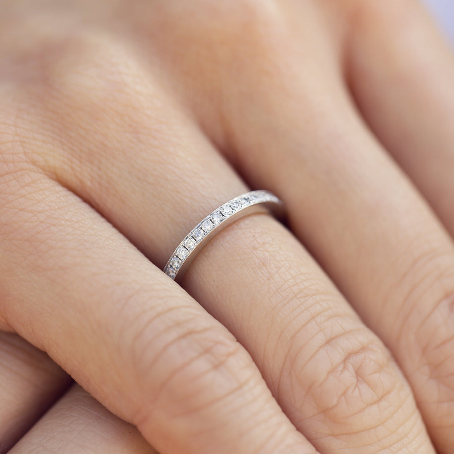 Eternity Ring with Micropave setting with Milgrain